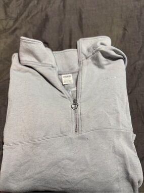 PINK Victoria's Secret Light Gray Half-Zip Sweatshirt
